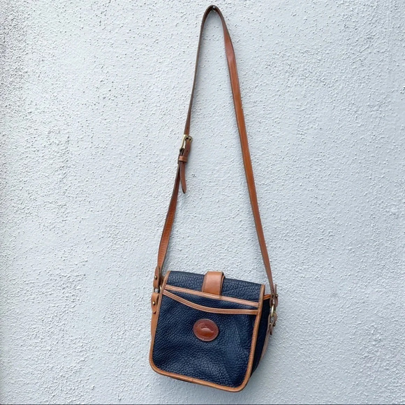 Vintage Dooney & Bourke Equestrian Crossbody Bag pebbled leather - Picture 3 of 12